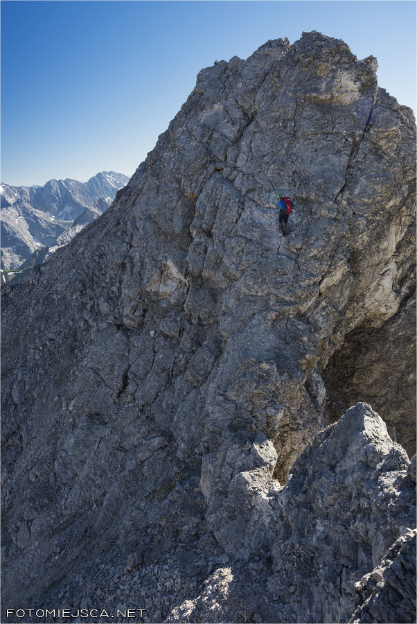 turnie na grani Jubiläumsgrat Grań Jubileuszowa z Alpspitze na Zugspitze Alpy Bawarskie